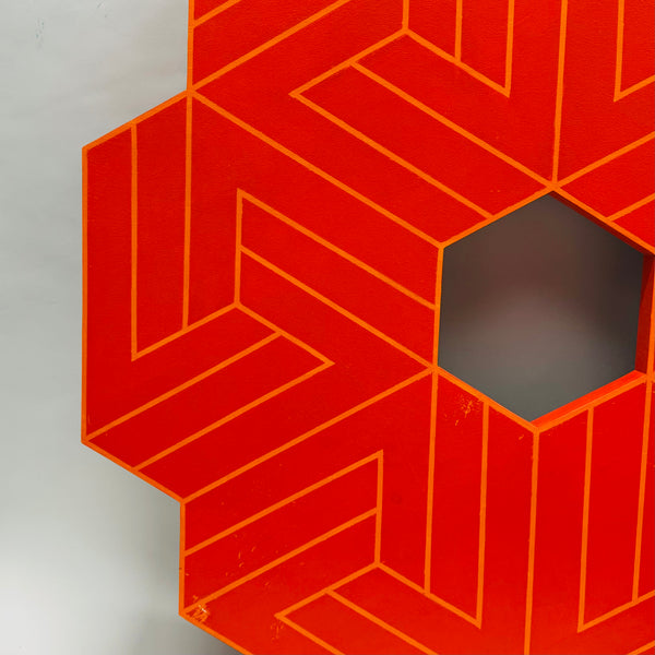 George Palethorpe XL Red Orange Hexagon Painting