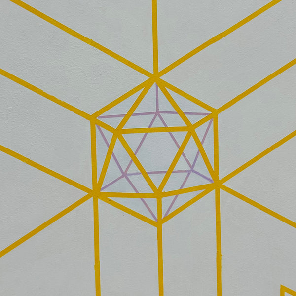 George Palethorpe Large White & Yellow Hexagon Painting