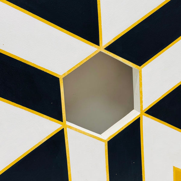 George Palethorpe Large Metallic Op Art Hexagon Painting