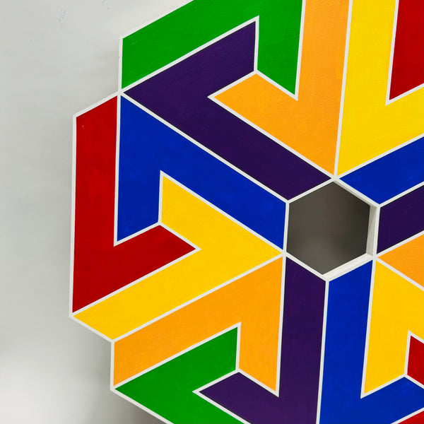 George Palethorpe Large Rainbow Hexagon Painting #1