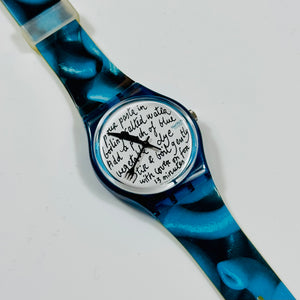 Vintage Limited Ed. Swatch 'Art-Blue Pasta' Watch 1995