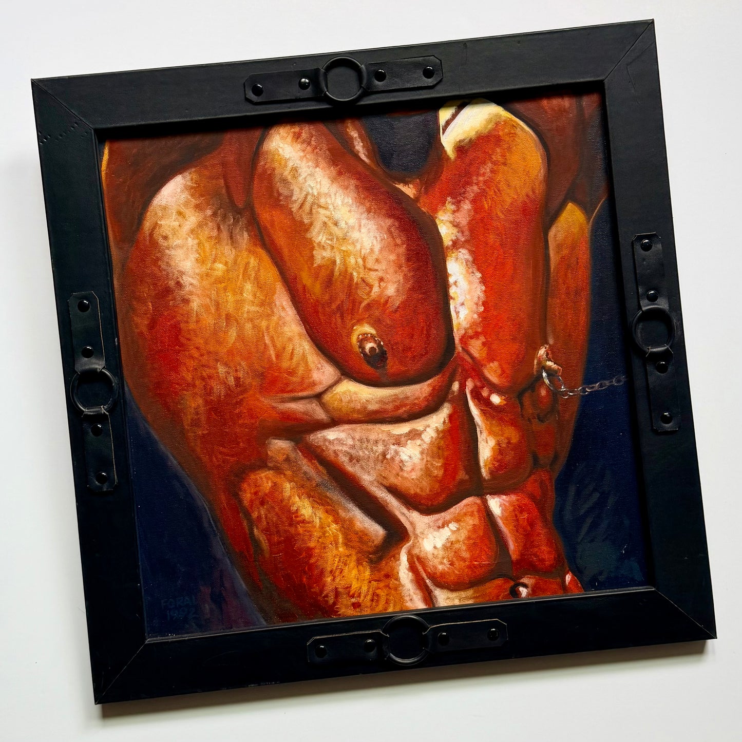 Vintage Thomas Foral Nipple Chain Painting 1992