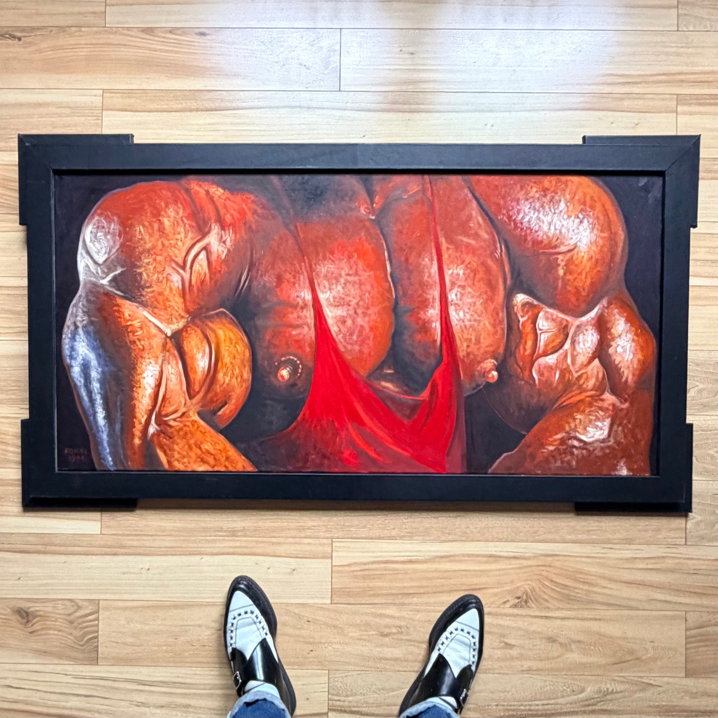 Vintage Massive Thomas Foral 'Janus' Painting 1994