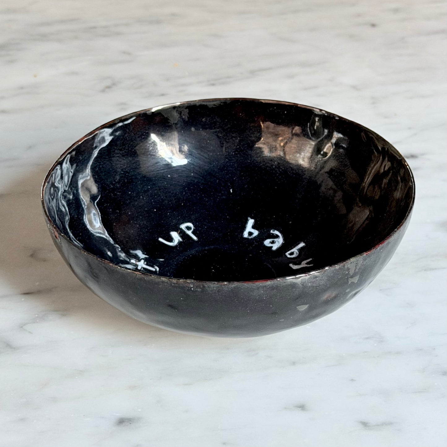 Vintage 'Lick It Up Baby' Enameled Steel Studio Bowl