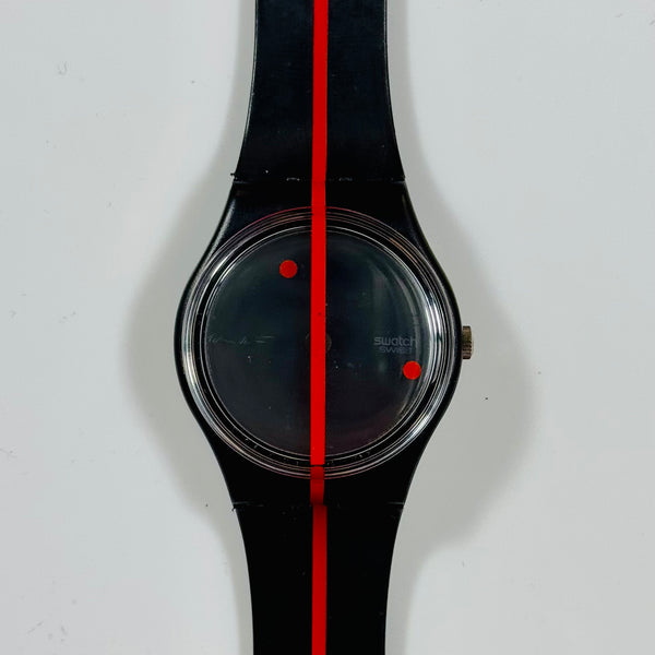 Vintage Swatch Artist Special 'Rosso Su' By Felice Varini 1991