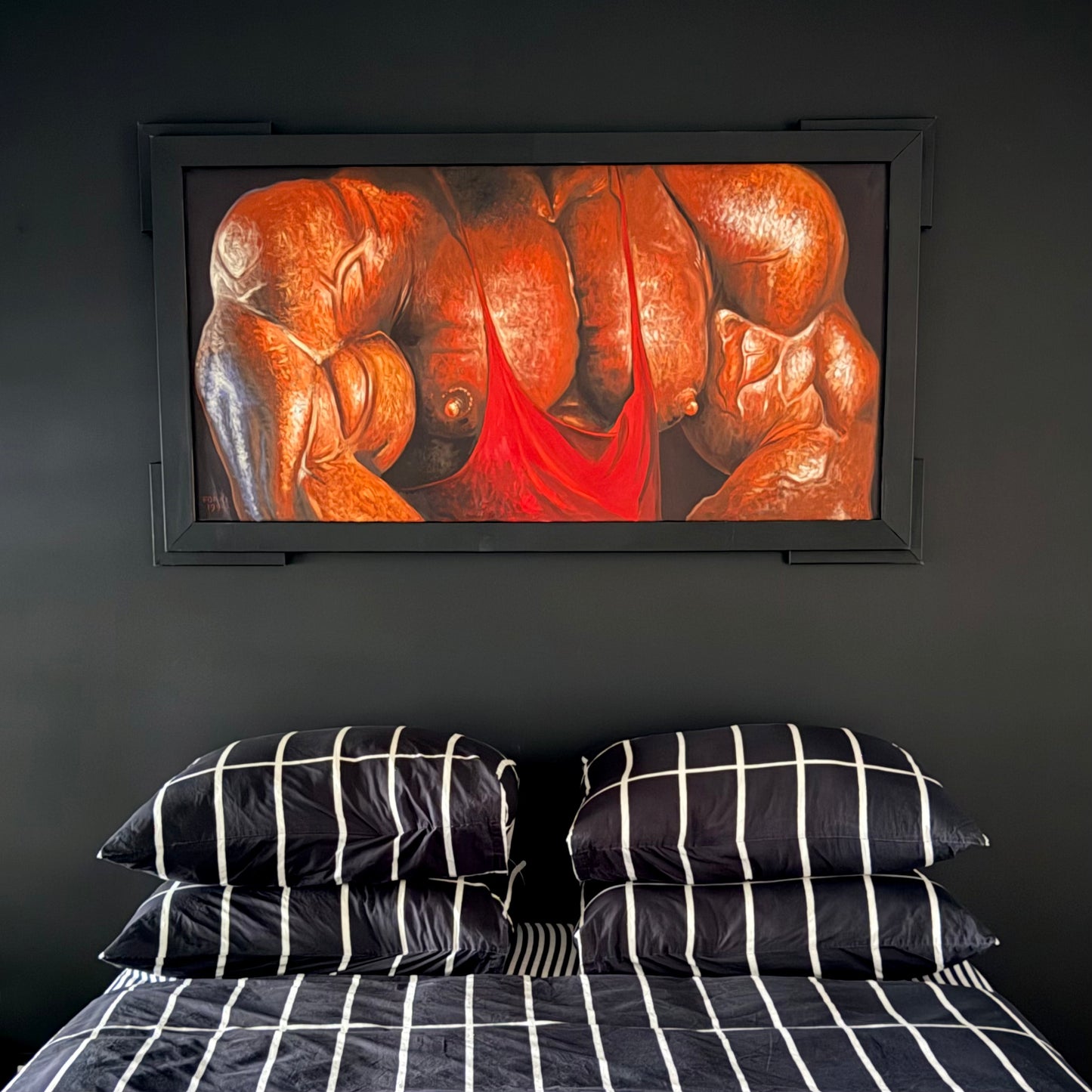 Vintage Massive Thomas Foral 'Janus' Painting 1994
