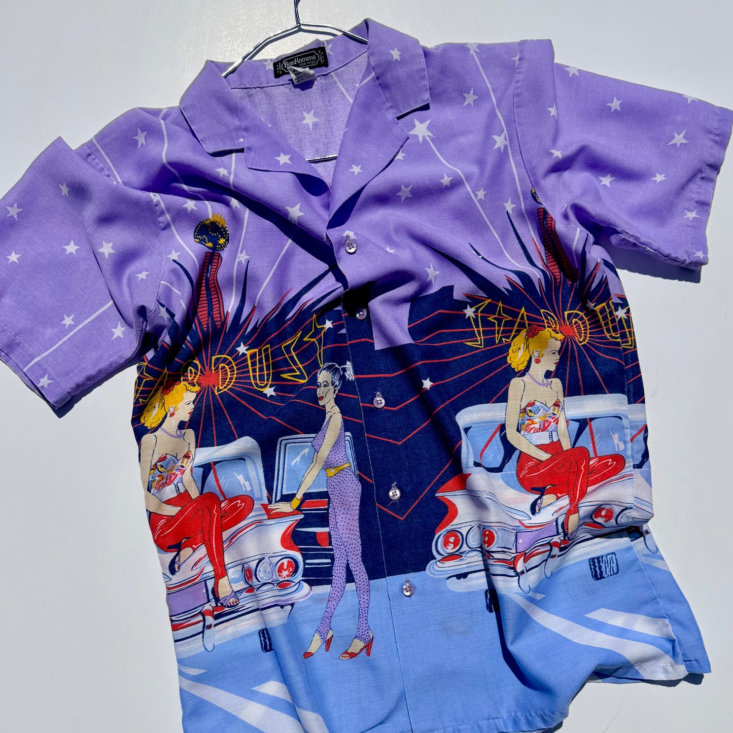 Vintage Stardust Glamour Girl Button Down Shirt 1970s S/M