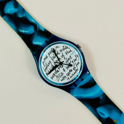 Vintage Limited Ed. Swatch 'Art-Blue Pasta' Watch 1995