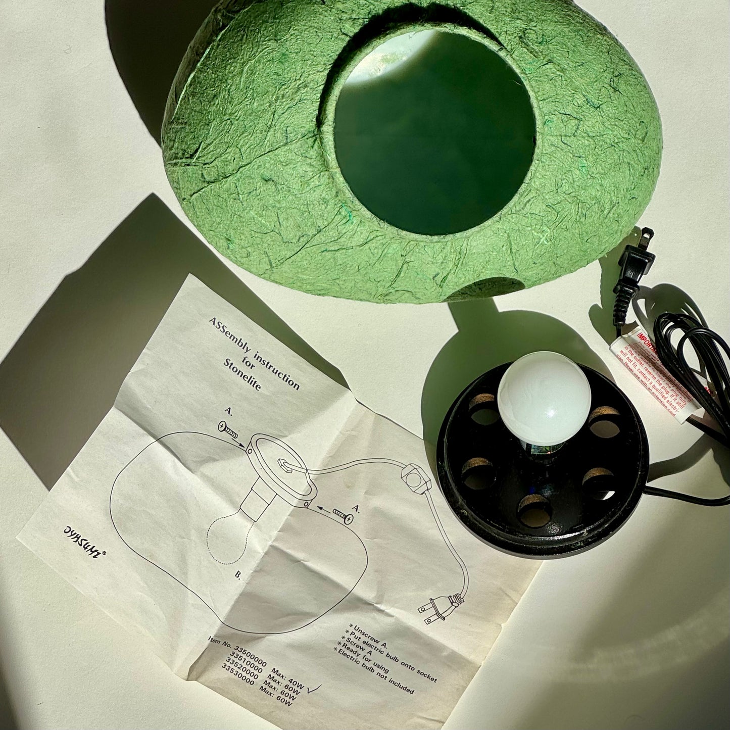 Vintage Oyasumi Tarago Green Biomorphic Lamps