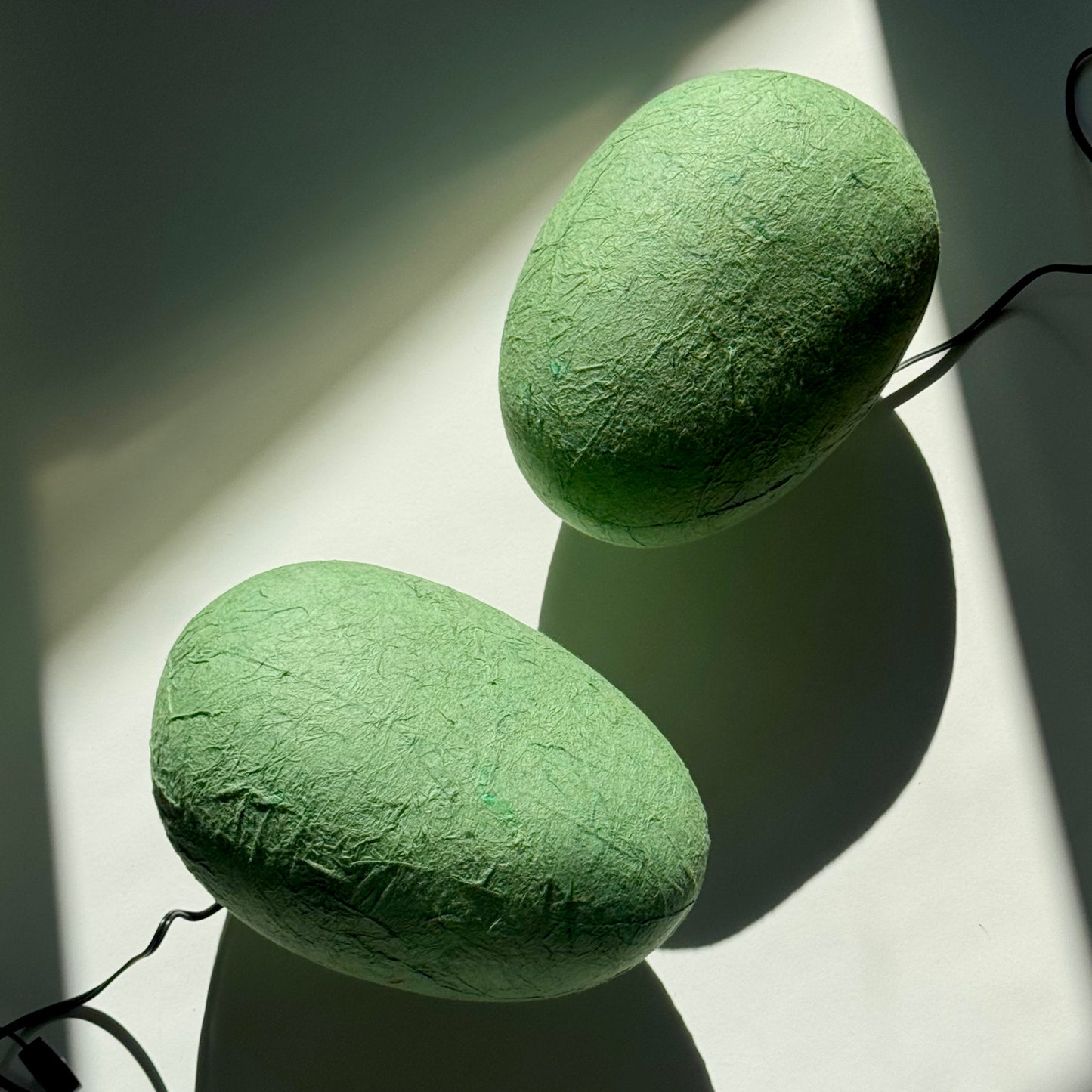 Vintage Oyasumi Tarago Green Biomorphic Lamps