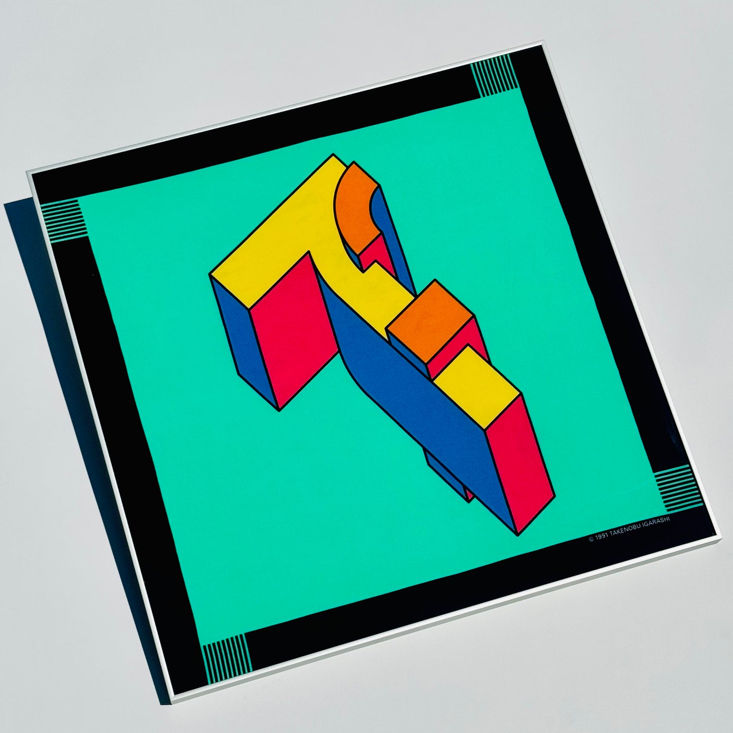 Vintage Takenobu Igarashi Typographic Framed Textile