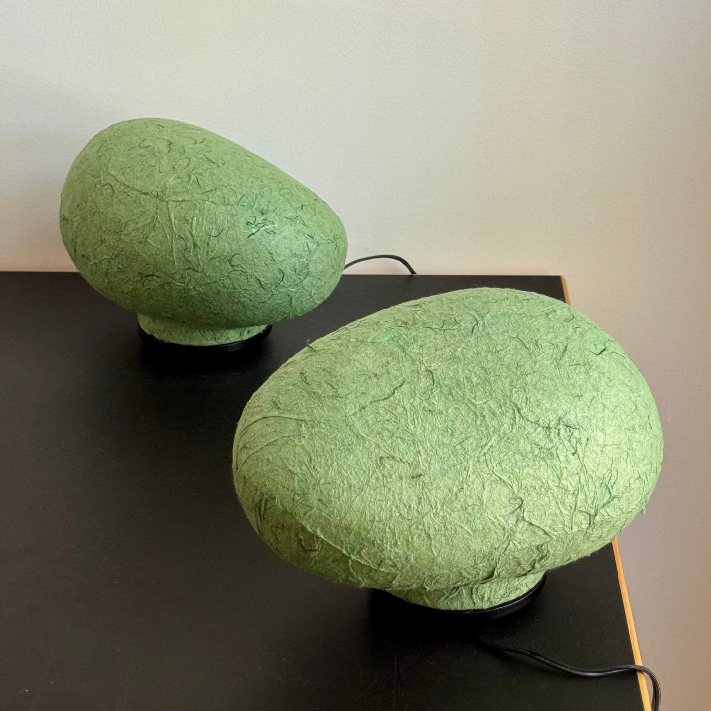Vintage Oyasumi Tarago Green Biomorphic Lamps