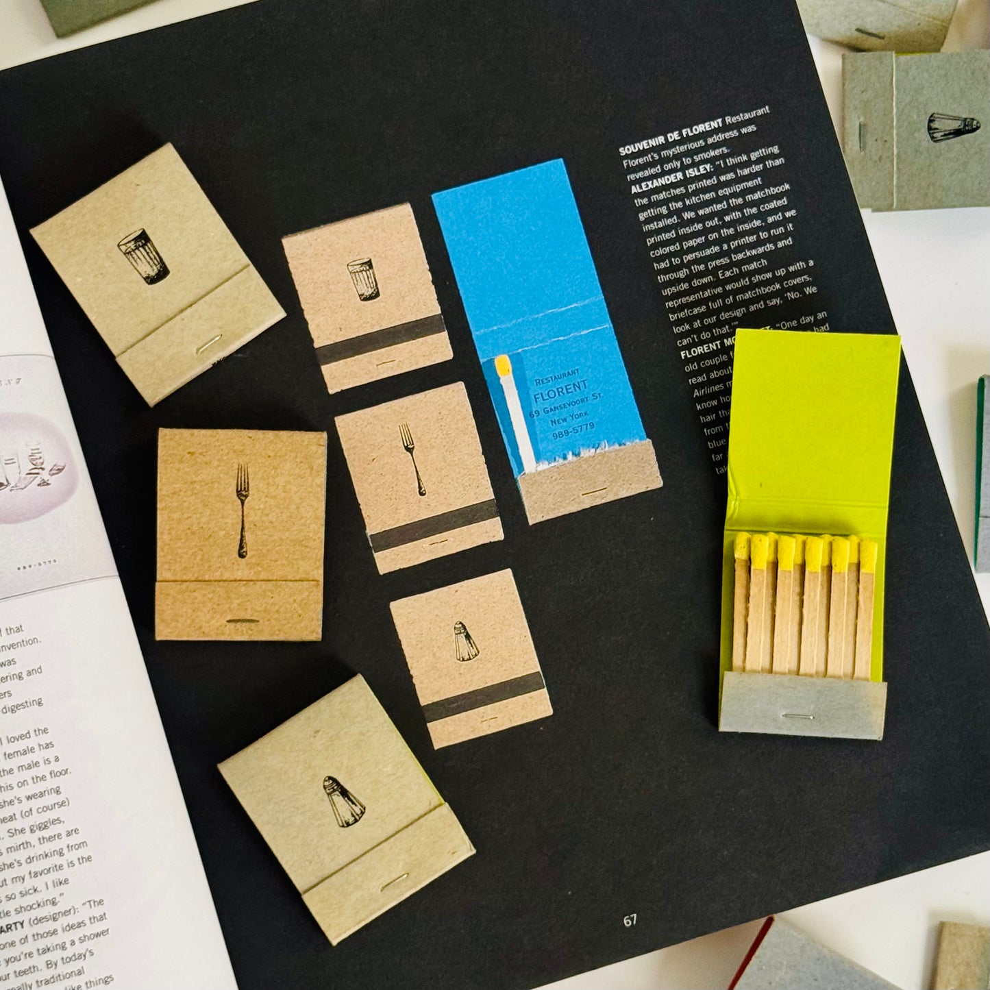 Vintage Florent / Tibor Kalman / M&Co Matchbooks Circa 1980s