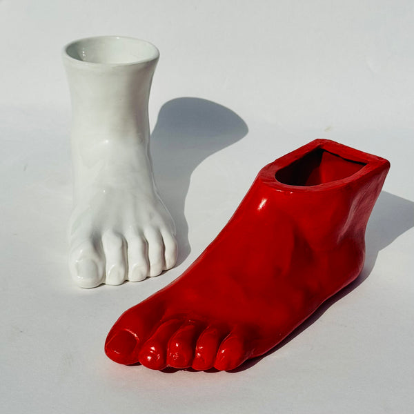 Vintage Pop Art Foot Vase / Pencil Cup