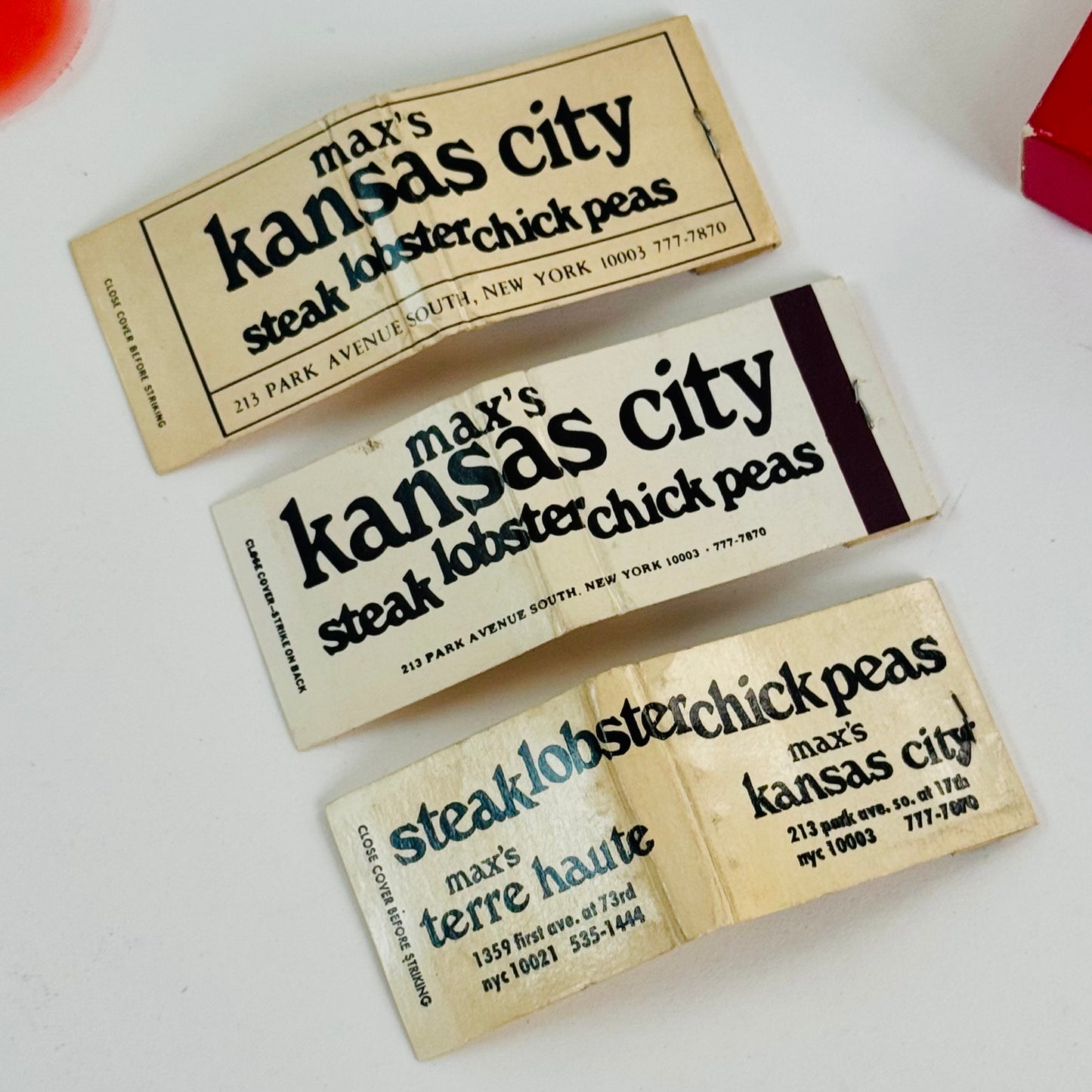Scarce Max's Kansas City Matchbooks Circa 1970s