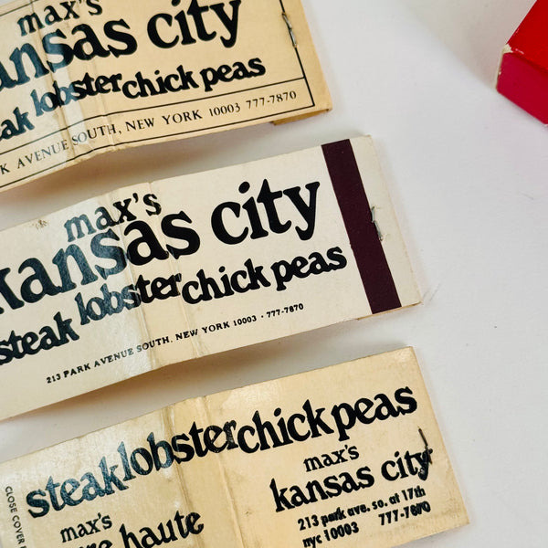 Scarce Max's Kansas City Matchbooks Circa 1970s