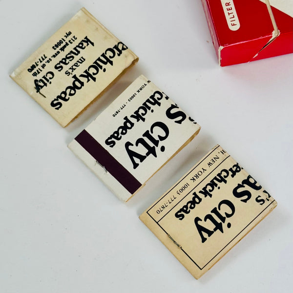 Scarce Max's Kansas City Matchbooks Circa 1970s