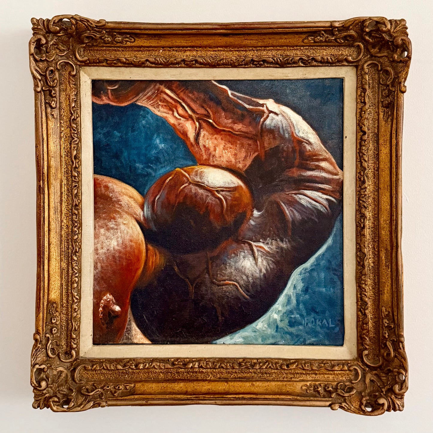Vintage Thomas Foral Bodybuilder Flex Painting 1995