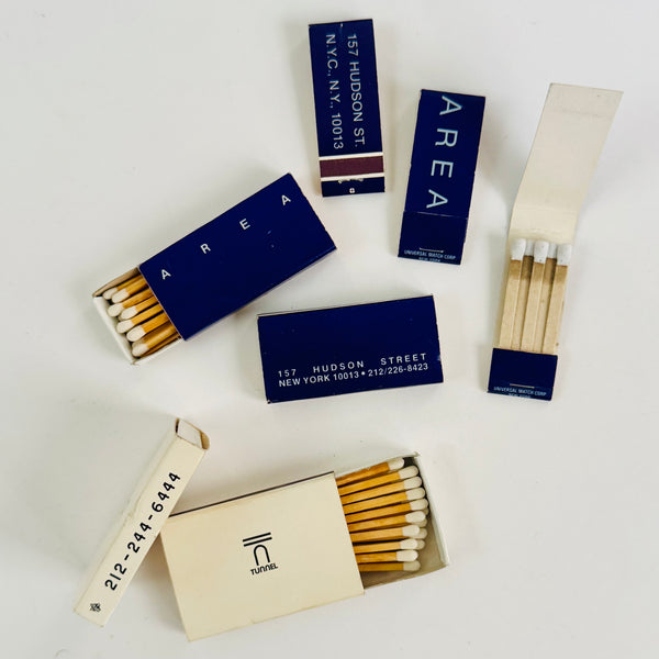 Vintage AREA / Tunnel Matchbooks Circa 1980/90s