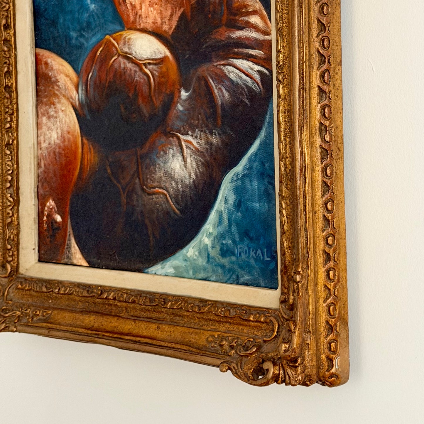 Vintage Thomas Foral Bodybuilder Flex Painting 1995