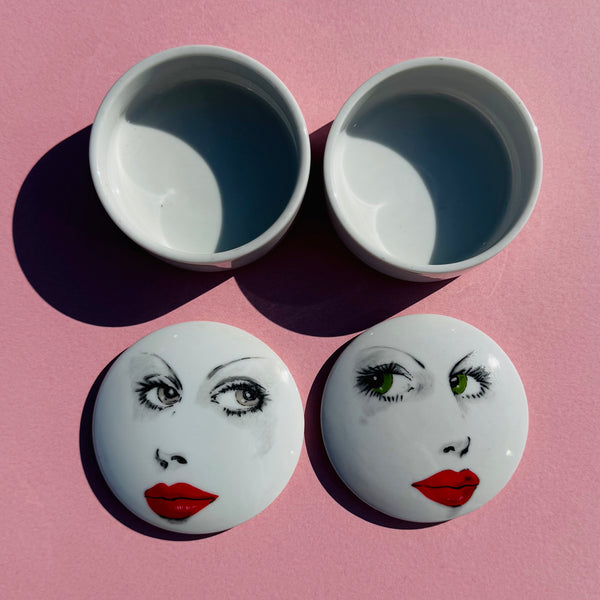 Vintage Glamour Girl Trinket Boxes 1970s