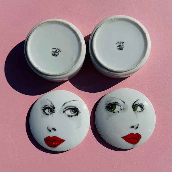 Vintage Glamour Girl Trinket Boxes 1970s