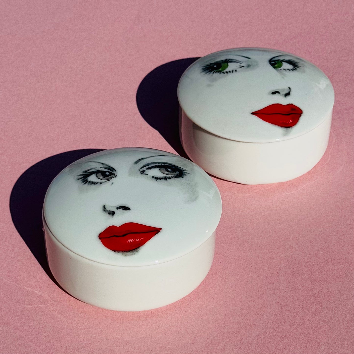 Vintage Glamour Girl Trinket Boxes 1970s