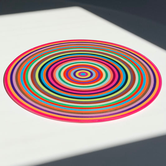 Vintage Multicolor Glass Trivet / Tray 2002