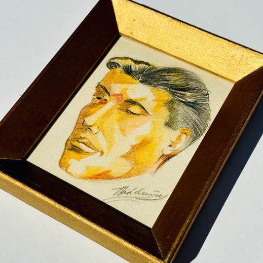 Vintage Small Framed Bitchy Gay Watercolor Illustration