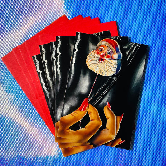 Deadstock 'Santa Pin' Holiday cards s/5