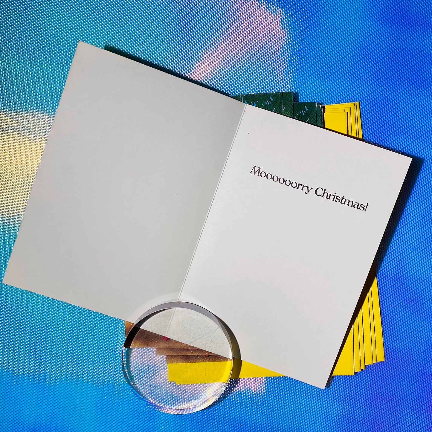 Deadstock Pelzman Design 'Mooooory Xmas' Holiday cards s/6