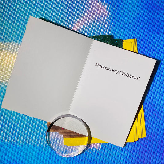 Deadstock Pelzman Design 'Mooooory Xmas' Holiday cards s/6