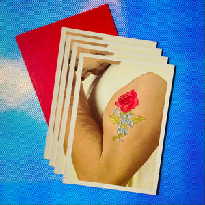 Deadstock Del Greger 'I Love U Tattoo' Blank Cards s/4