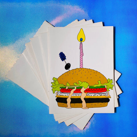 Deadstock Dareen Danae Ives 'Birthday Burger' Blank Card s/5