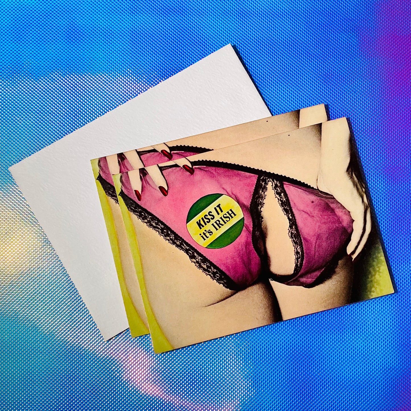 Deadstock Rabanne & Rabanne 'Kiss It It's Irish' Ass Blank Cards s/2
