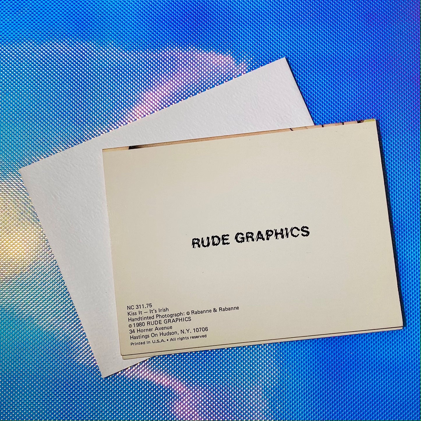 Deadstock Rabanne & Rabanne 'Kiss It It's Irish' Ass Blank Cards s/2